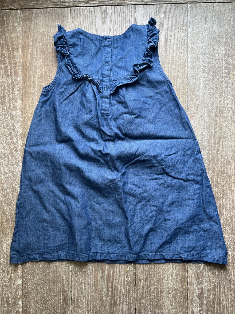 EUC Monica + Andy Embroidered Bib Chanbray Dress